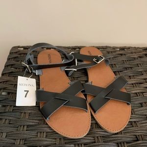 Merona black sandals NWT